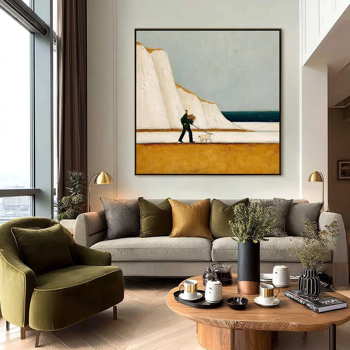 COASTAL DEVOTION: Textured Wabi Sabi Seascape Oil Painting - Image 6