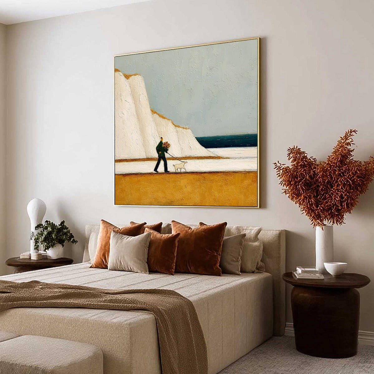 COASTAL DEVOTION: Textured Wabi Sabi Seascape Oil Painting - Image 7