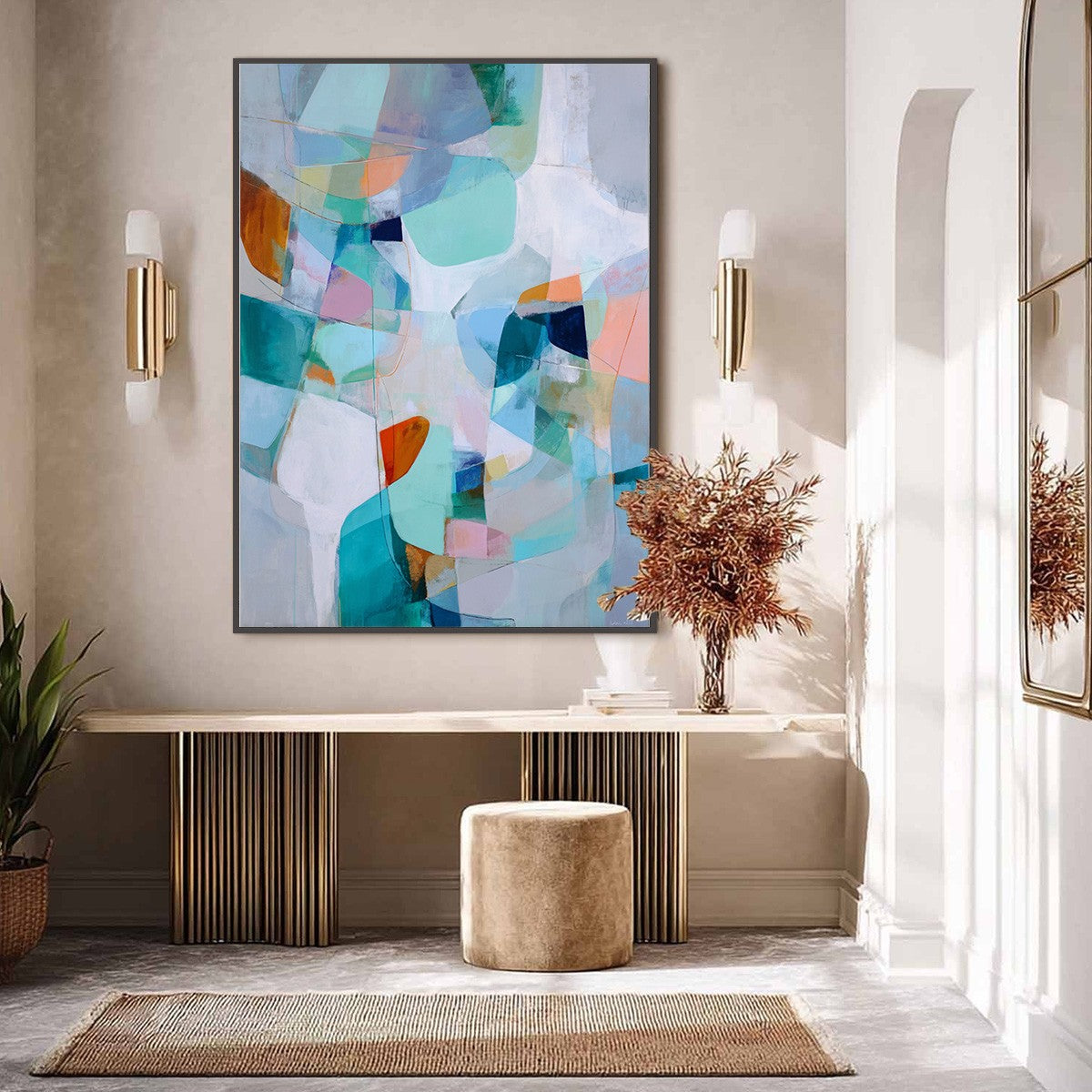 COASTAL DRIFT: Colorful Abstract Vertical Composition Art - Image 4