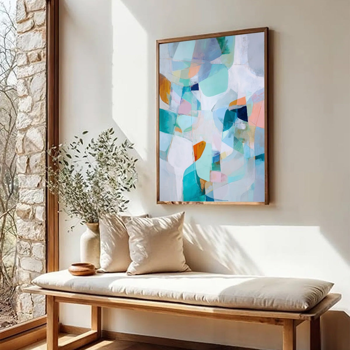 COASTAL DRIFT: Colorful Abstract Vertical Composition Art - Image 7