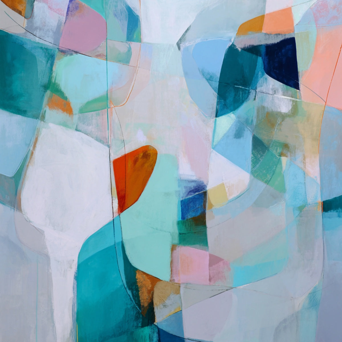 COASTAL DRIFT: Colorful Abstract Vertical Composition Art - Image 3