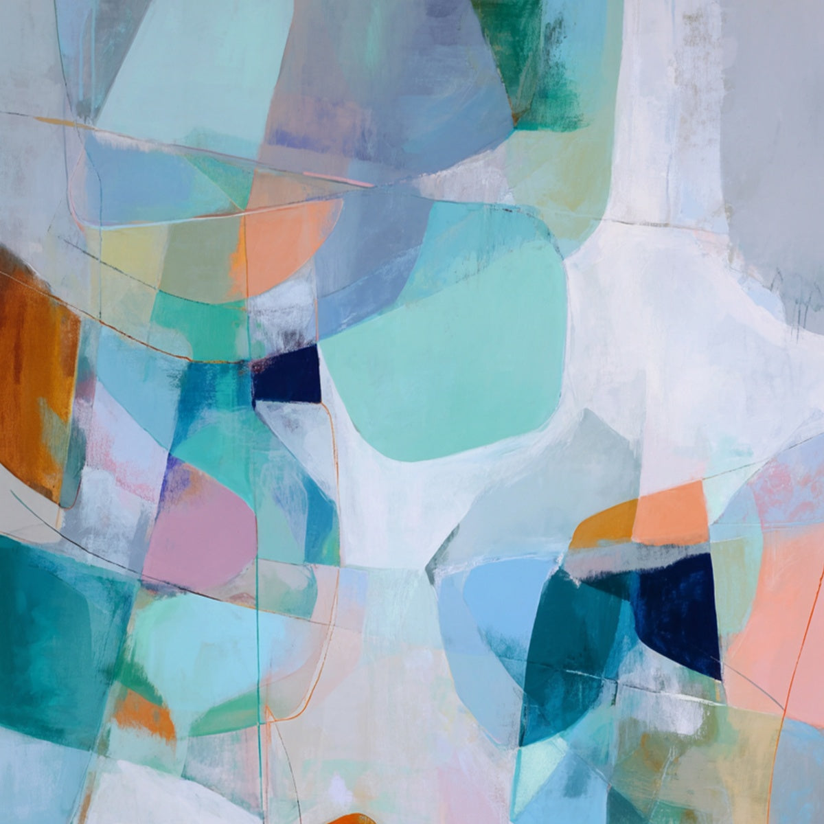 COASTAL DRIFT: Colorful Abstract Vertical Composition Art - Image 5