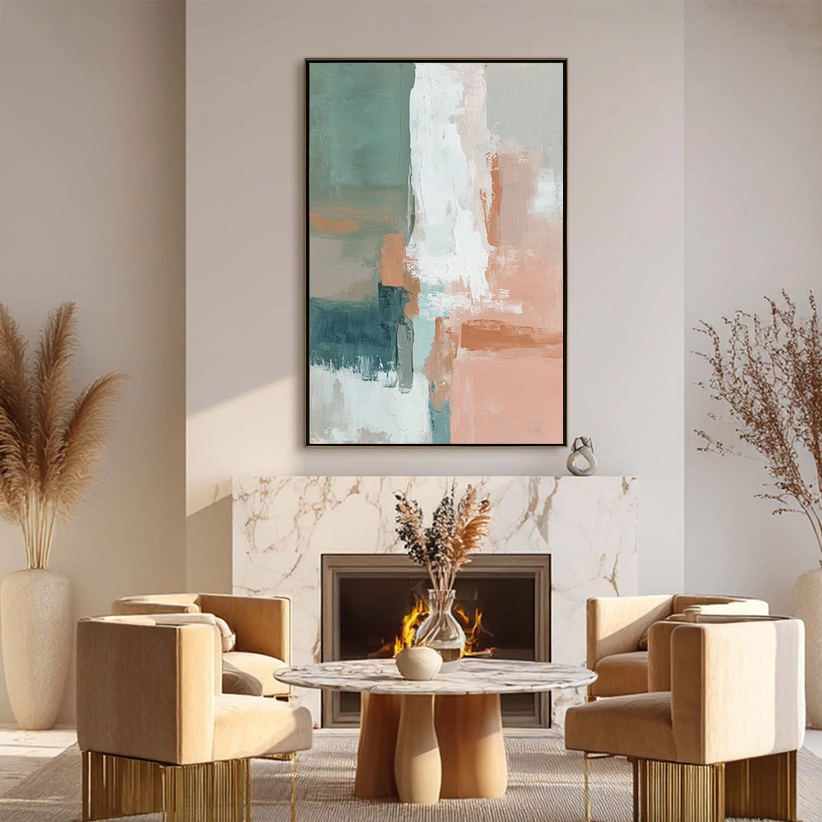 COASTAL ECHOES: Muted Tones Abstract Landscape Painting - Image 6