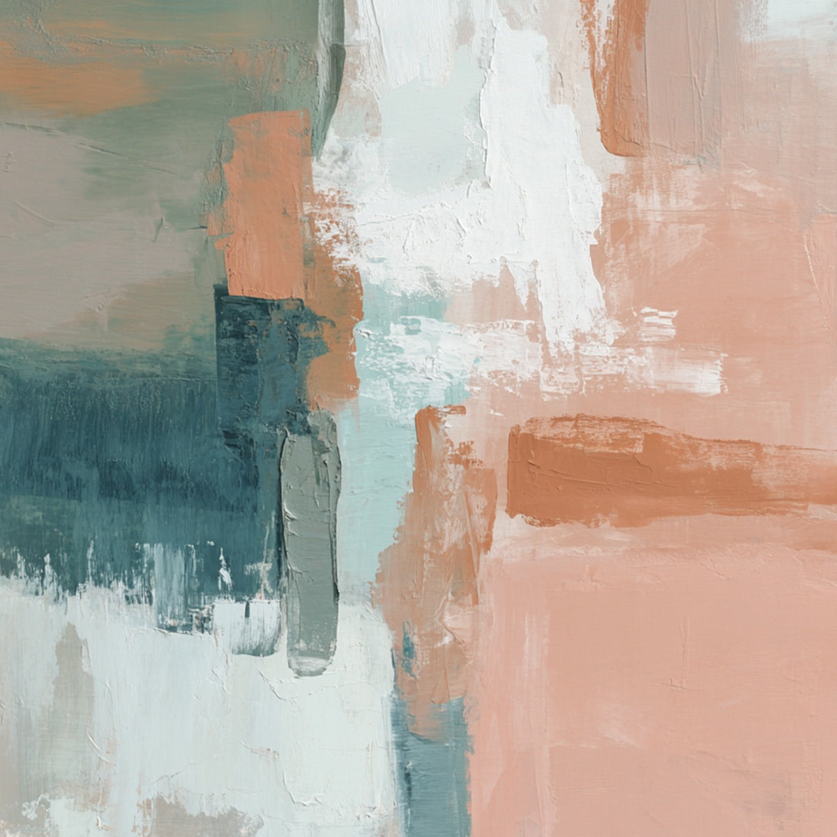 COASTAL ECHOES: Muted Tones Abstract Landscape Painting - Image 3