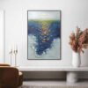 COASTAL GLOW: Textured Impasto Ocean Sunset Abstract Oil Painting