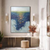 COASTAL GLOW: Textured Impasto Ocean Sunset Abstract Oil Painting