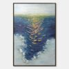 COASTAL GLOW: Textured Impasto Ocean Sunset Abstract Oil Painting