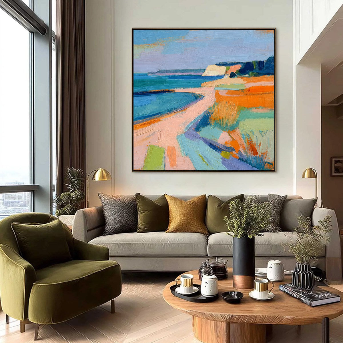 COASTAL GLOW: Textured Impasto Seascape Oil Painting for Coastal Decor - Image 6