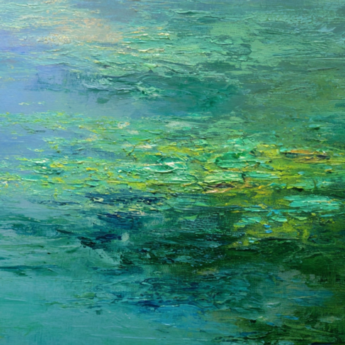COASTAL MIST: Textured Abstract Wabi Sabi Seascape Painting - Image 3