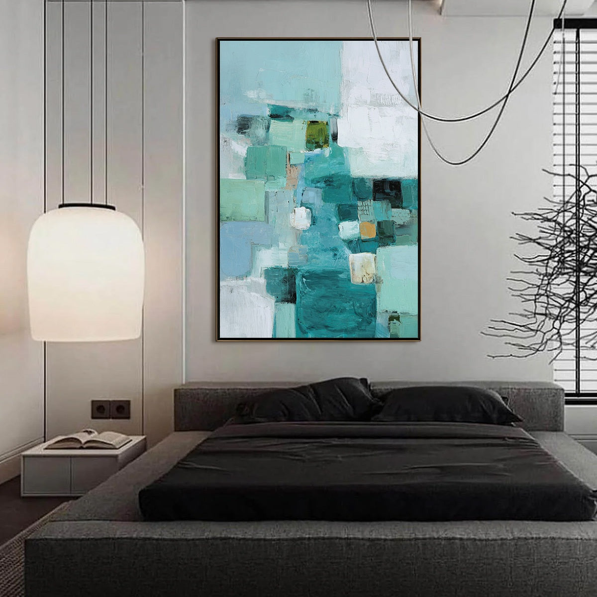 COASTAL MOSAIC: Textured Abstract Painting in Teal and Blue - Image 6