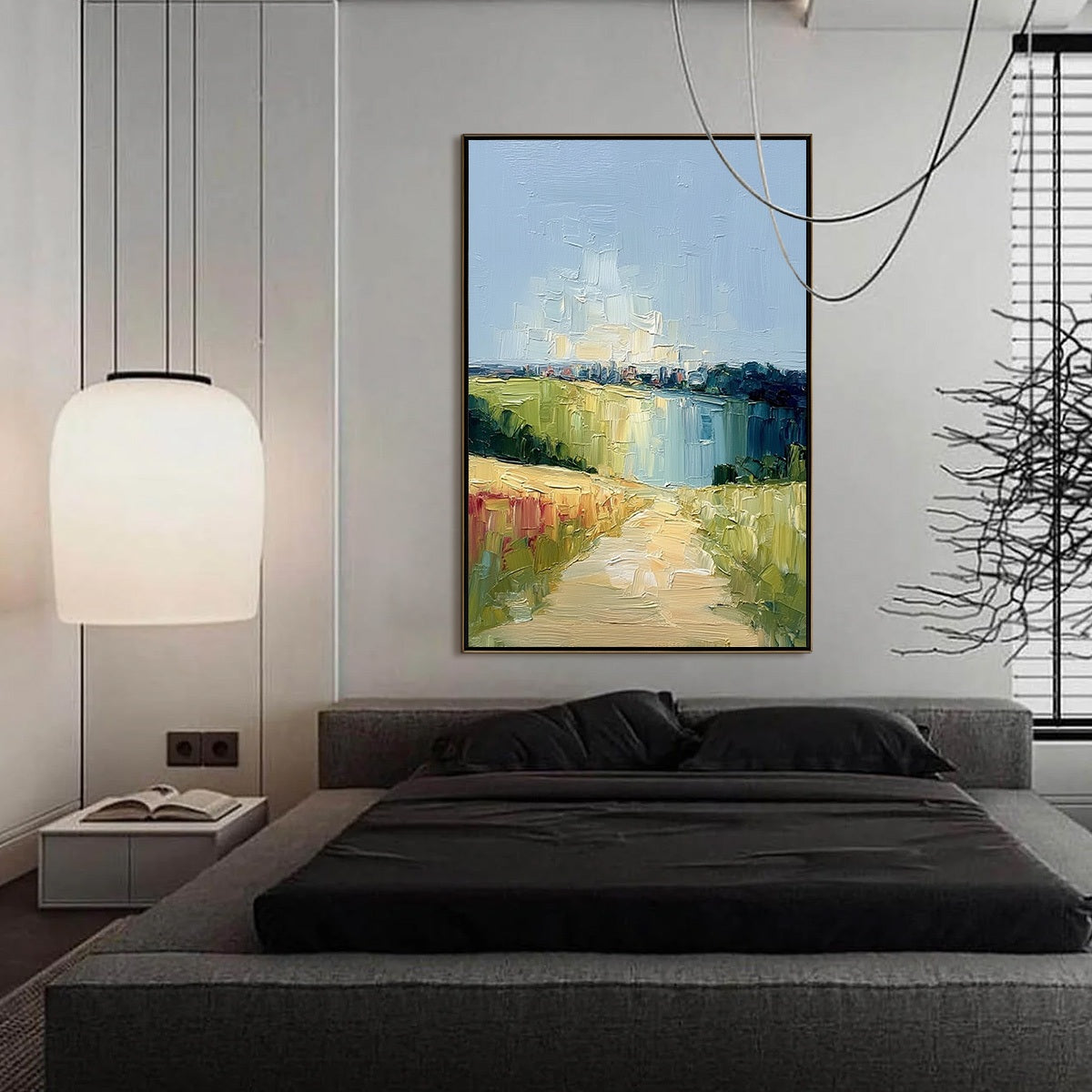 COASTAL PROMENADE: Textured Palette Knife Impasto Landscape Painting - Image 4