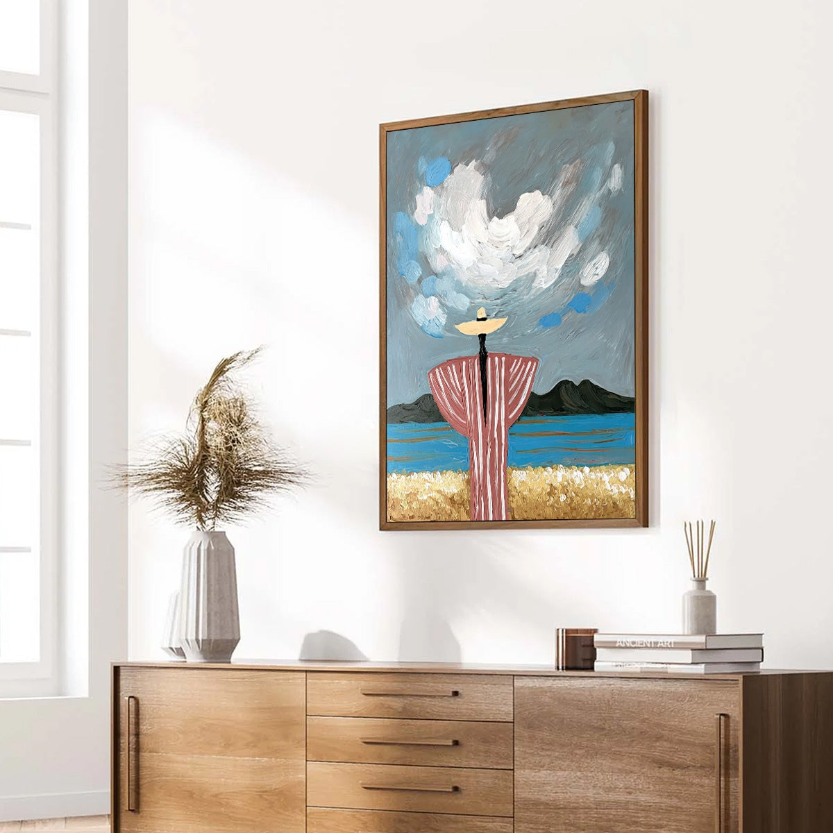COASTAL REVERIE: Expressive Figurative Beach Landscape Painting - Image 8