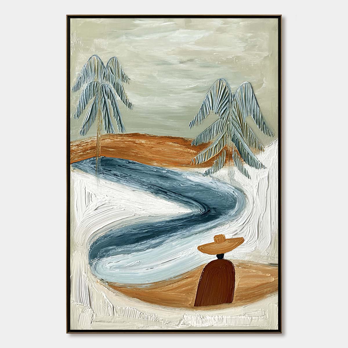 COASTAL REVERIE: Textured Wabi Sabi Coastal Landscape Painting