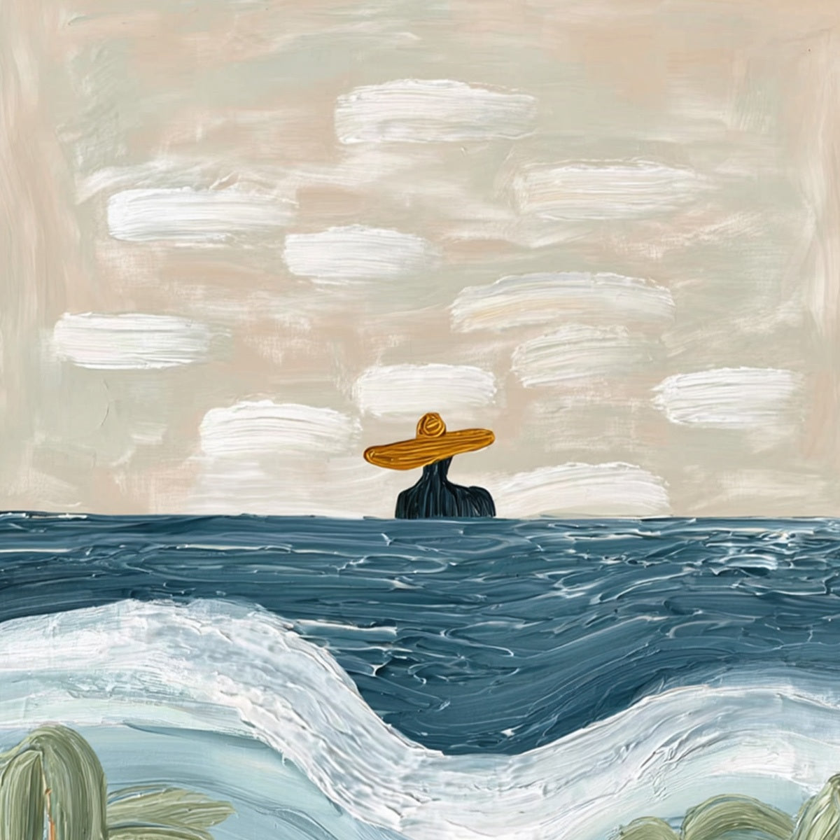COASTAL REVERIE: Textured Wabi Sabi Style Beach & Sea Painting - Image 3