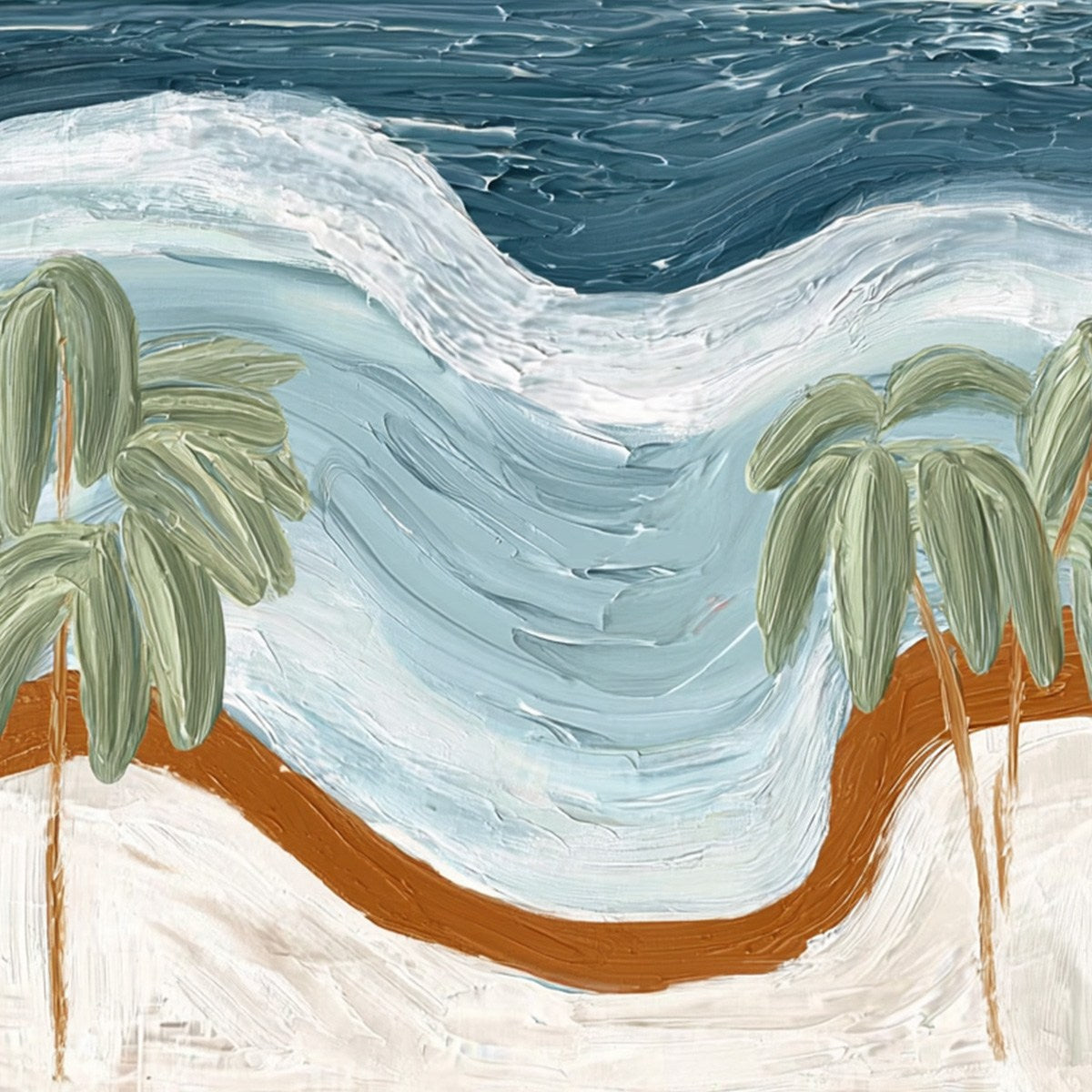 COASTAL REVERIE: Textured Wabi Sabi Style Beach & Sea Painting - Image 5