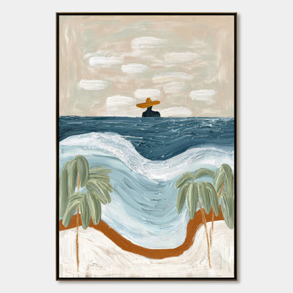 COASTAL REVERIE: Textured Wabi Sabi Style Beach & Sea Painting