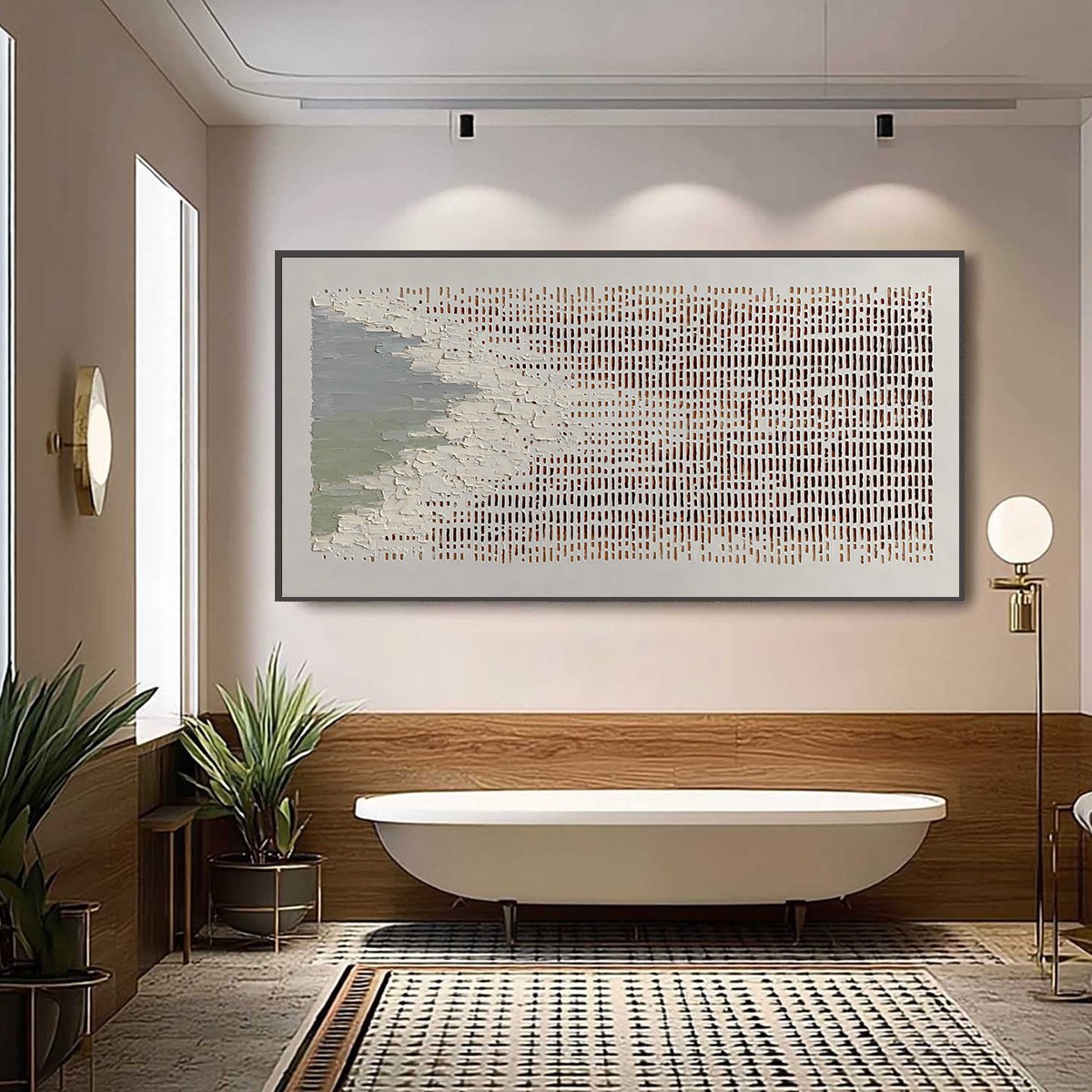 COASTAL RHYTHM: Textured Wabi Sabi Abstract Horizontal Wall Art - Image 2