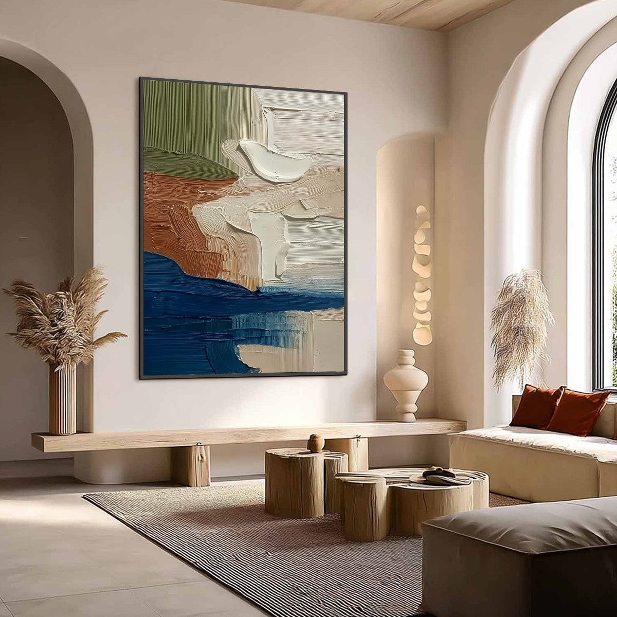 COASTAL STRATA: Textured Wabi Sabi Abstract Seascape Painting - Image 7