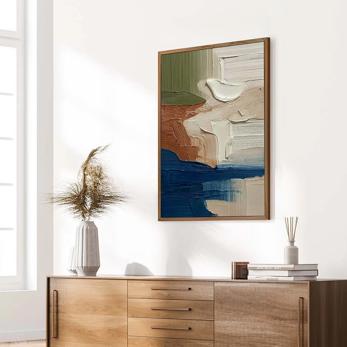 COASTAL STRATA: Textured Wabi Sabi Abstract Seascape Painting - Image 8