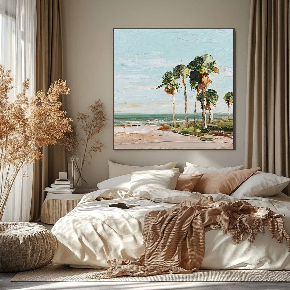 COASTAL TEXTURES: Impasto Palette Knife Palm Tree Painting - Image 6