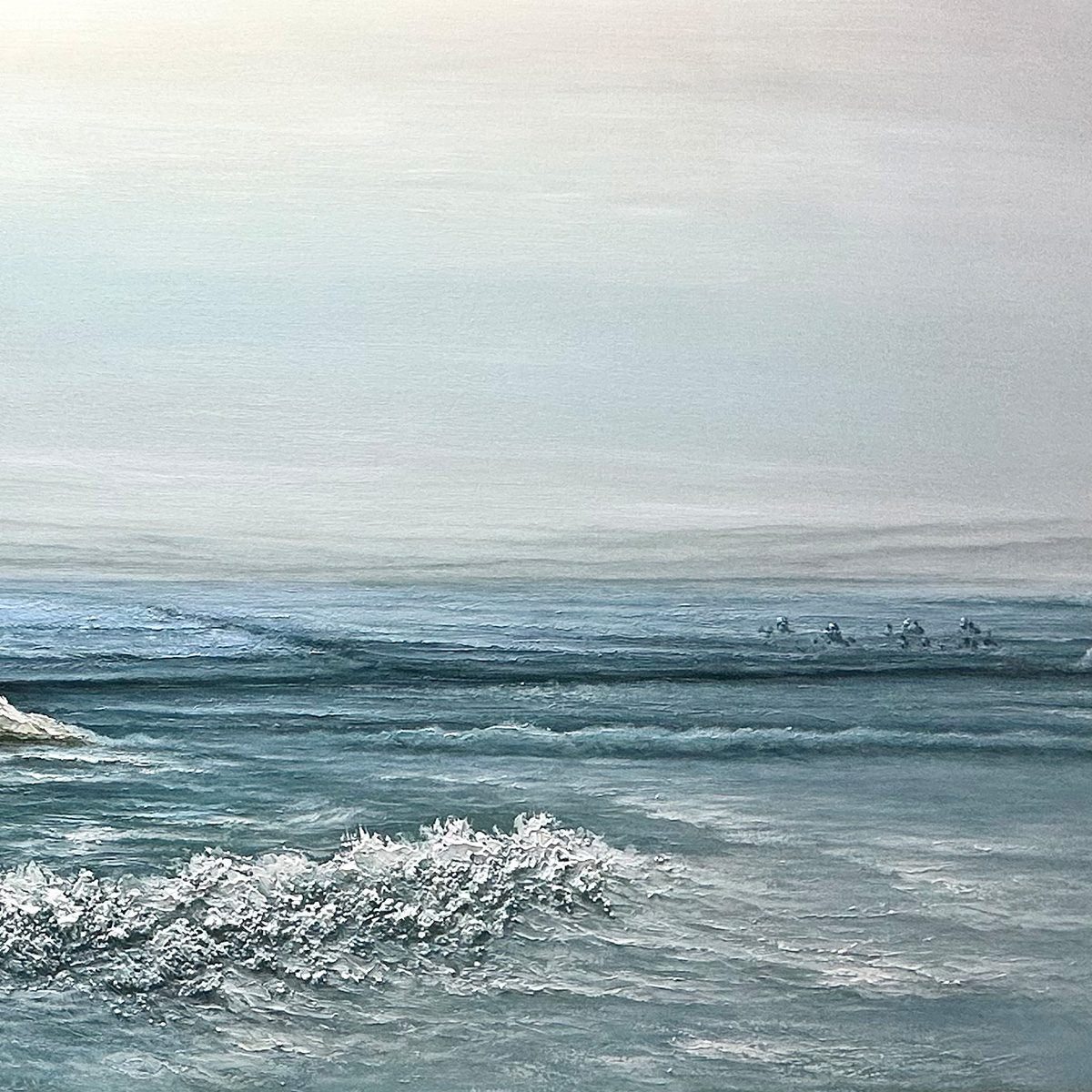 COASTAL WHISPERS: Tranquil Beach Landscape Oil Painting - Image 4