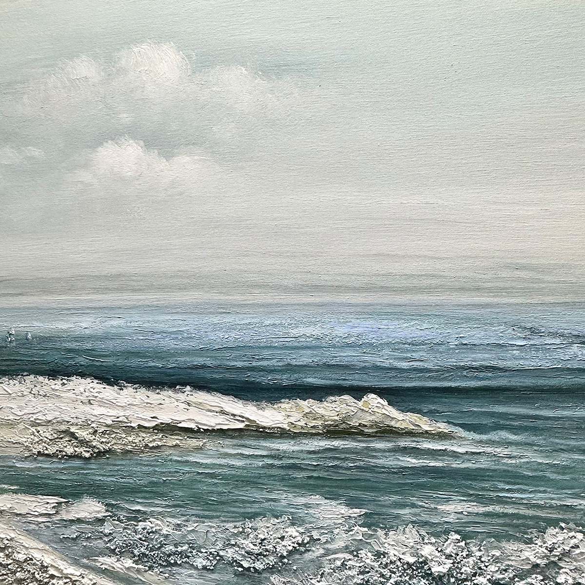 COASTAL WHISPERS: Tranquil Beach Landscape Oil Painting - Image 7