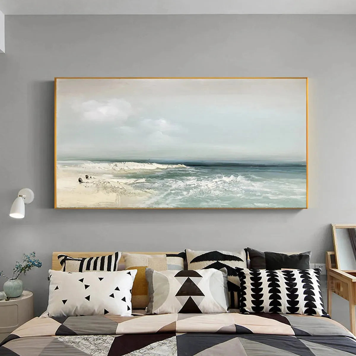 COASTAL WHISPERS: Tranquil Beach Landscape Oil Painting - Image 8