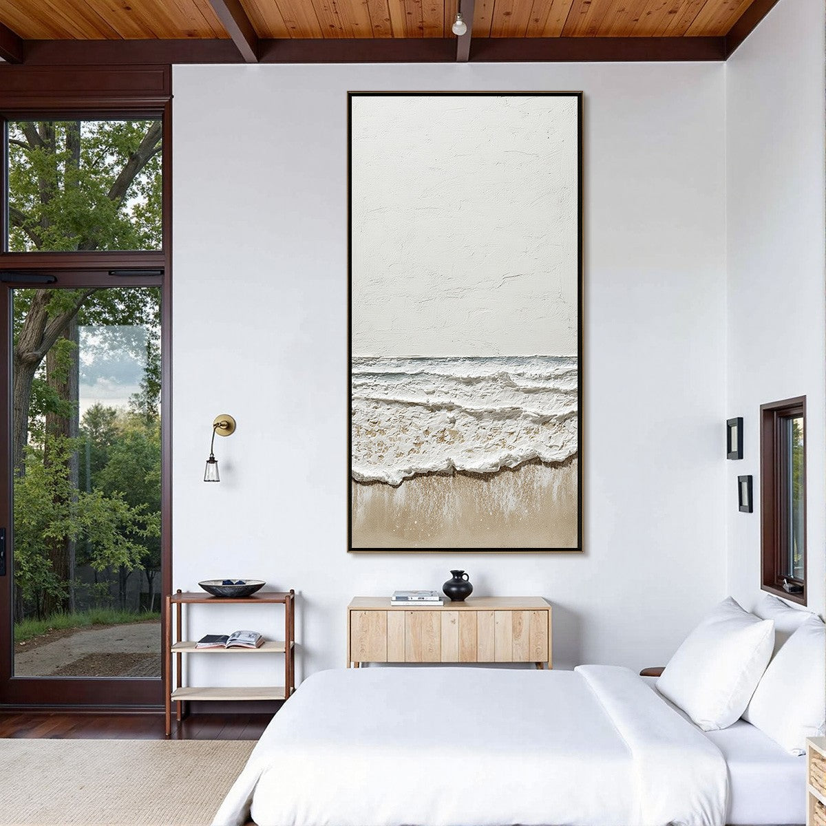 COASTAL WHISPER: Textured Minimalist Wabi Sabi Beach Painting - Image 4