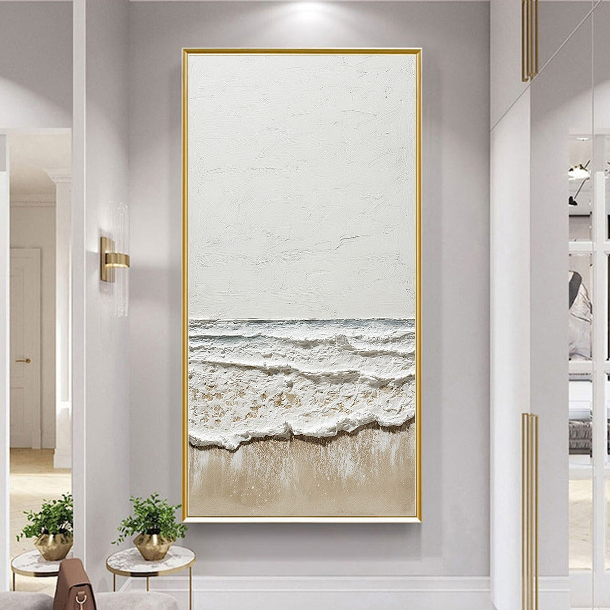 COASTAL WHISPER: Textured Minimalist Wabi Sabi Beach Painting - Image 6