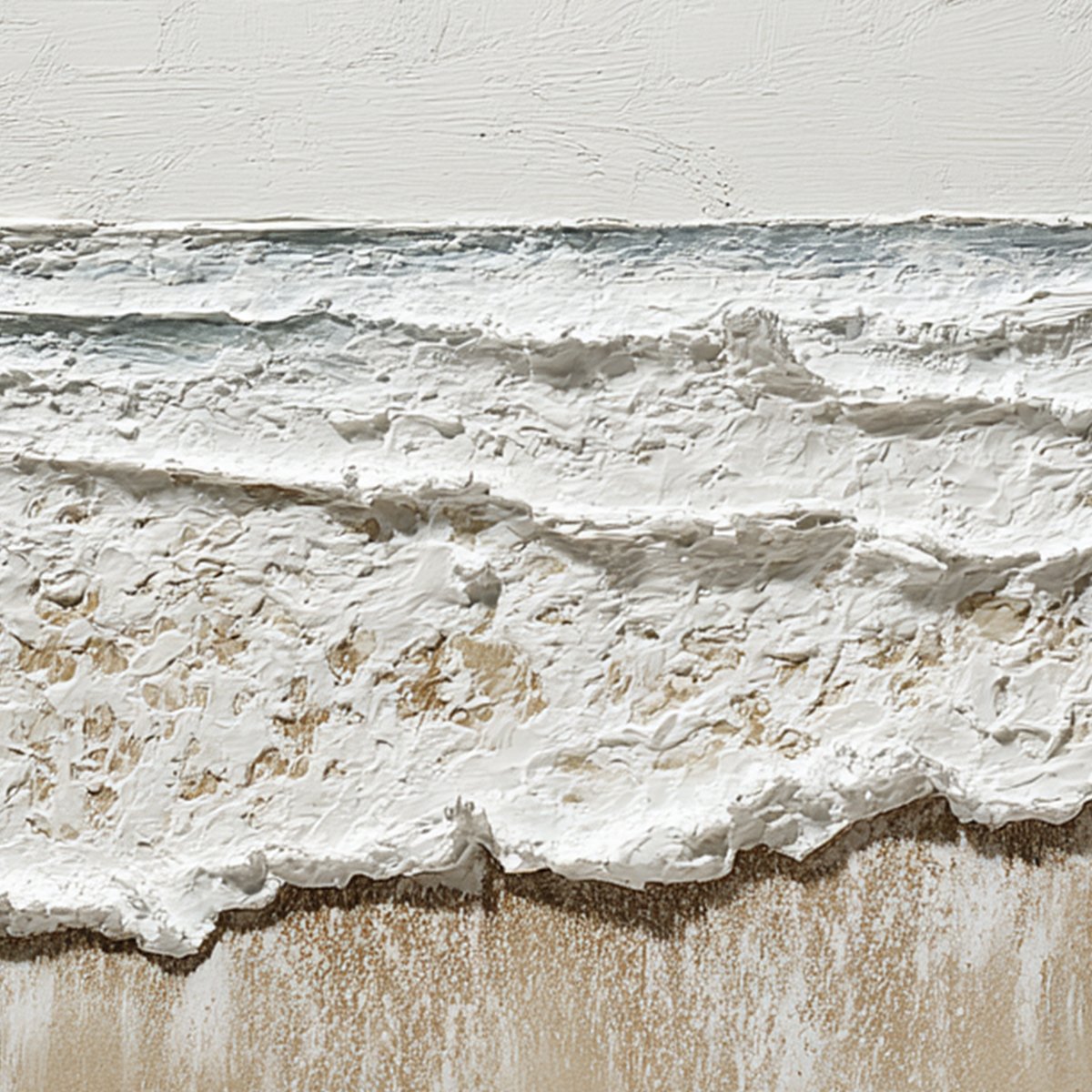 COASTAL WHISPER: Textured Minimalist Wabi Sabi Beach Painting - Image 3