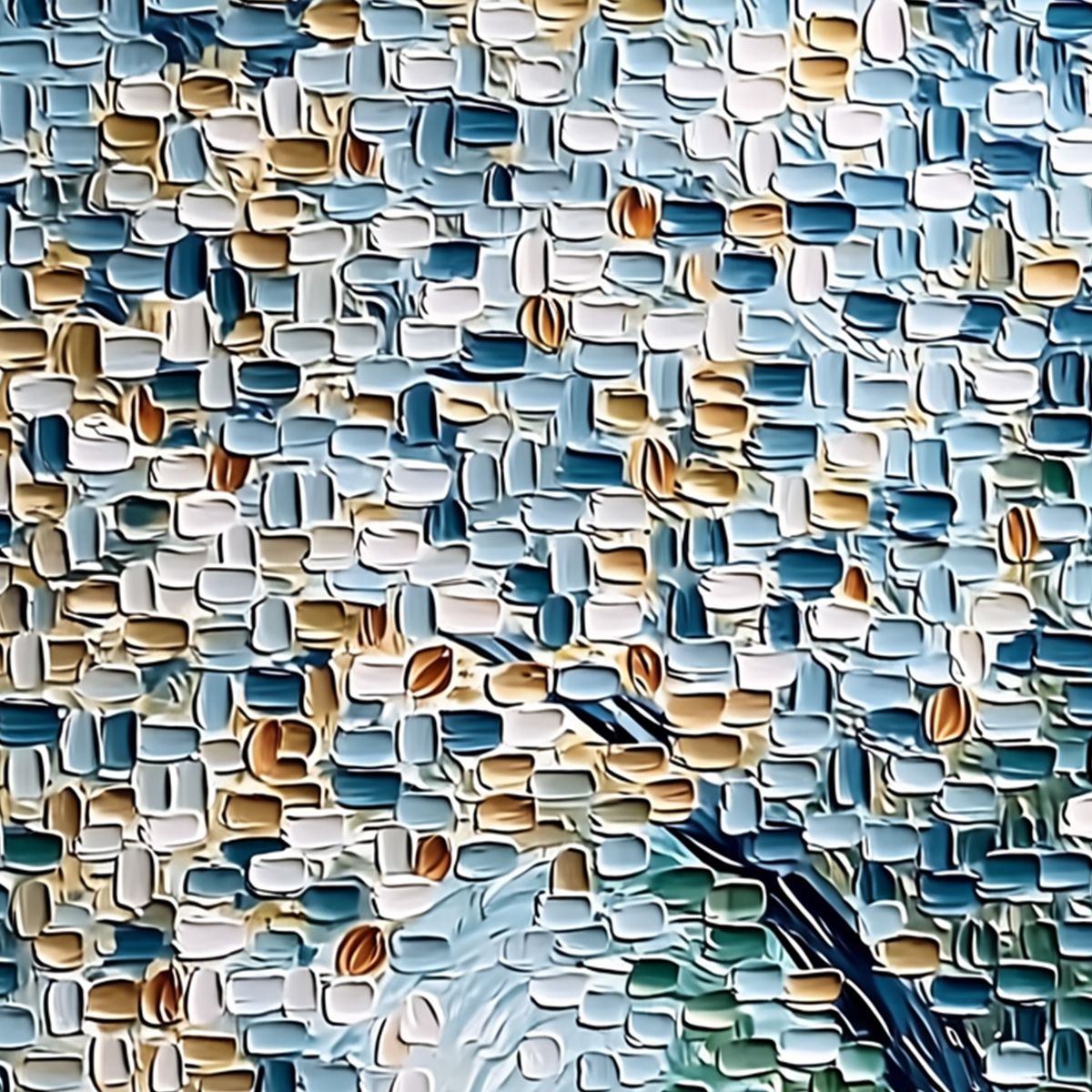 COBBLESTONE BLOSSOM: Heavily Textured Abstract Tree Painting with Palette Knife Detail - Image 3