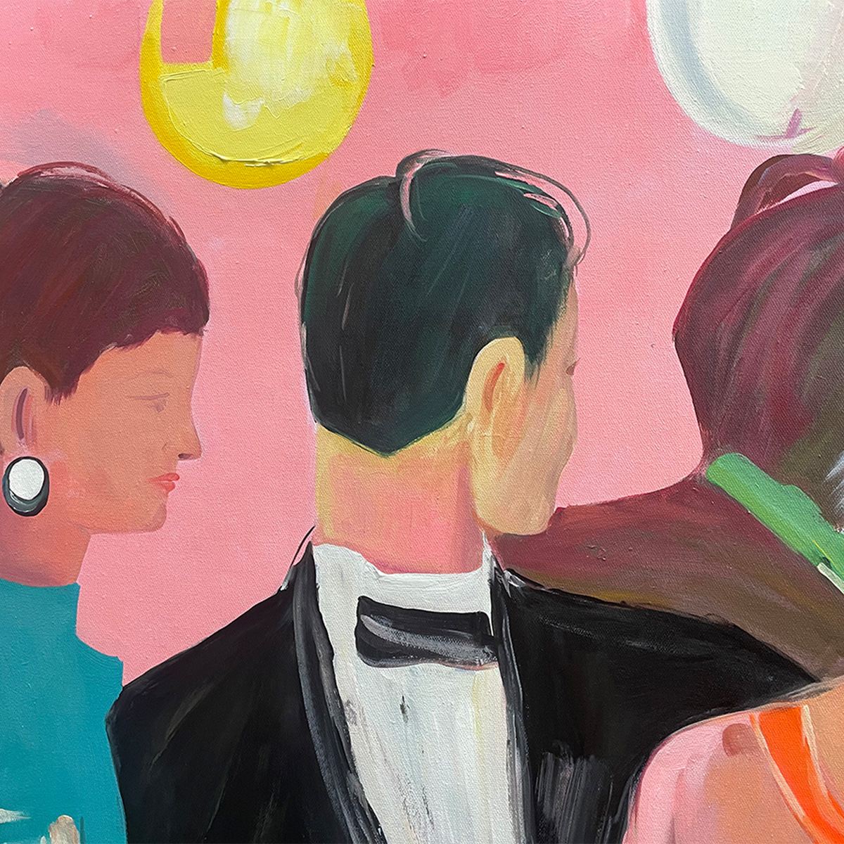 COCKTAIL HOUR: Figurative Oil Painting, Social Scene - Image 3