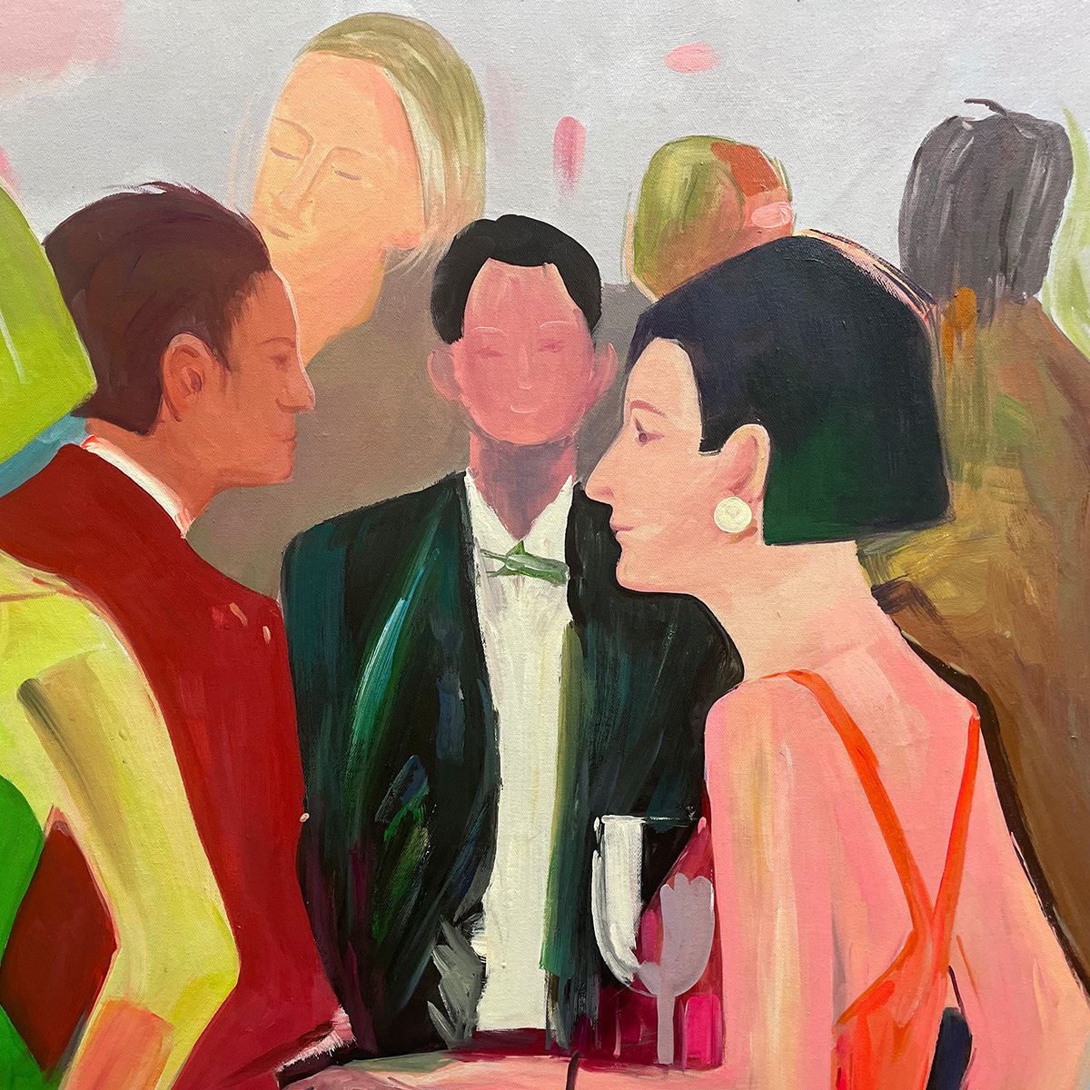 COCKTAIL HOUR: Figurative Oil Painting, Social Scene - Image 6