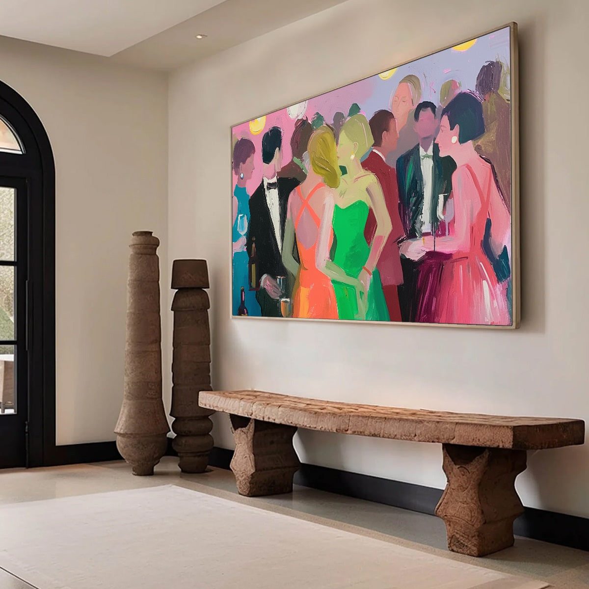 COCKTAIL HOUR: Figurative Oil Painting, Social Scene - Image 5