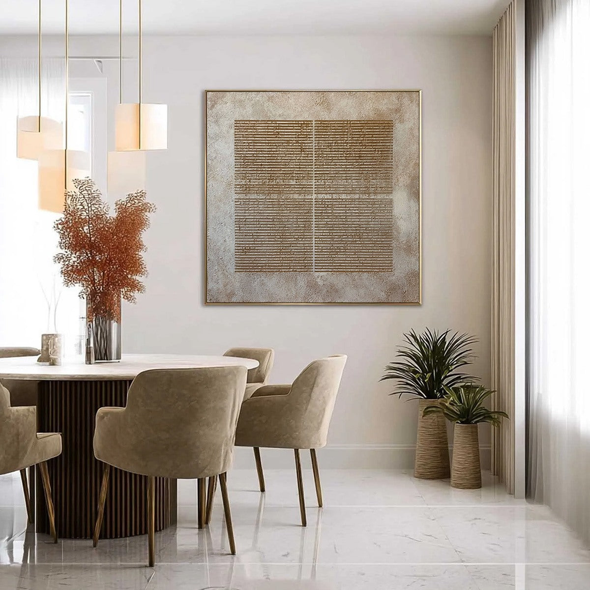 CODEX: Large Square Textured Minimalist Abstract Painting - Image 4