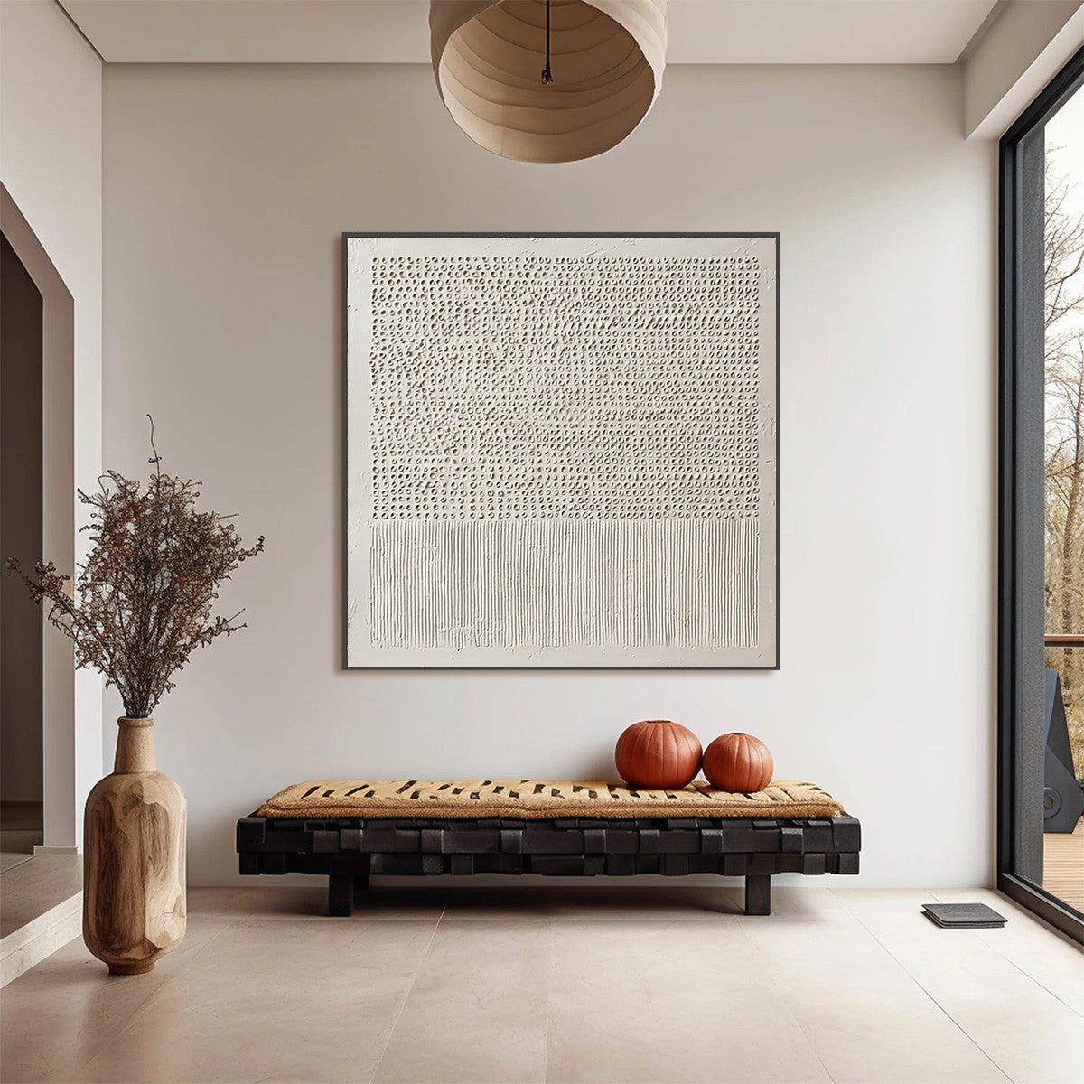 CODEX OF CALM: Large Square Textured Wabi Sabi Abstract Painting - Image 6