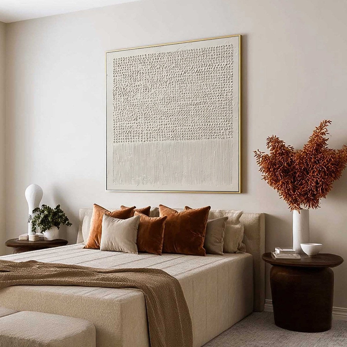 CODEX OF CALM: Large Square Textured Wabi Sabi Abstract Painting - Image 7