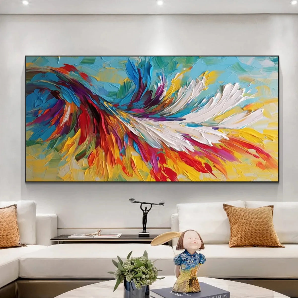 COLORFUL WHIRLWIND: Large Abstract Impasto Oil Painting on Canvas - Image 6
