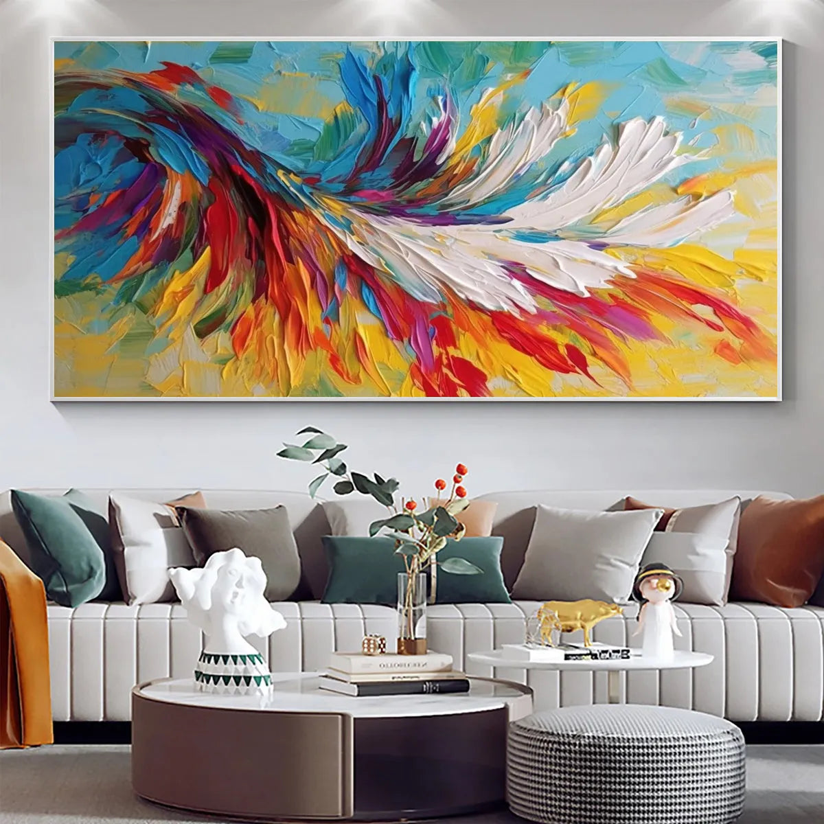 COLORFUL WHIRLWIND: Large Abstract Impasto Oil Painting on Canvas - Image 2