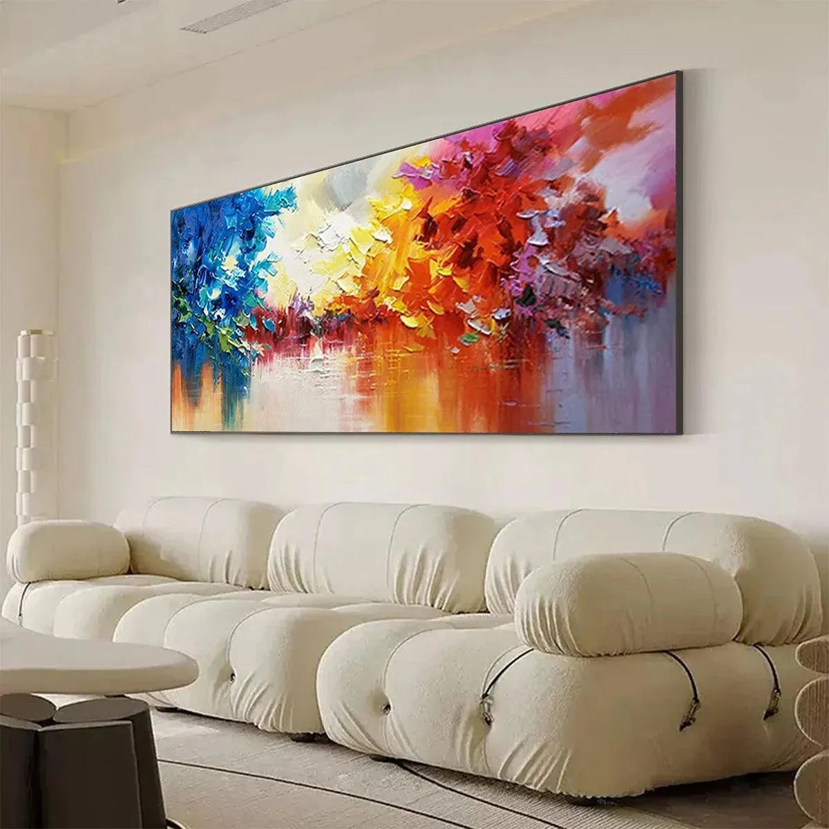 COLORFUL REFLECTIONS: Textured Abstract Landscape Painting - Image 4