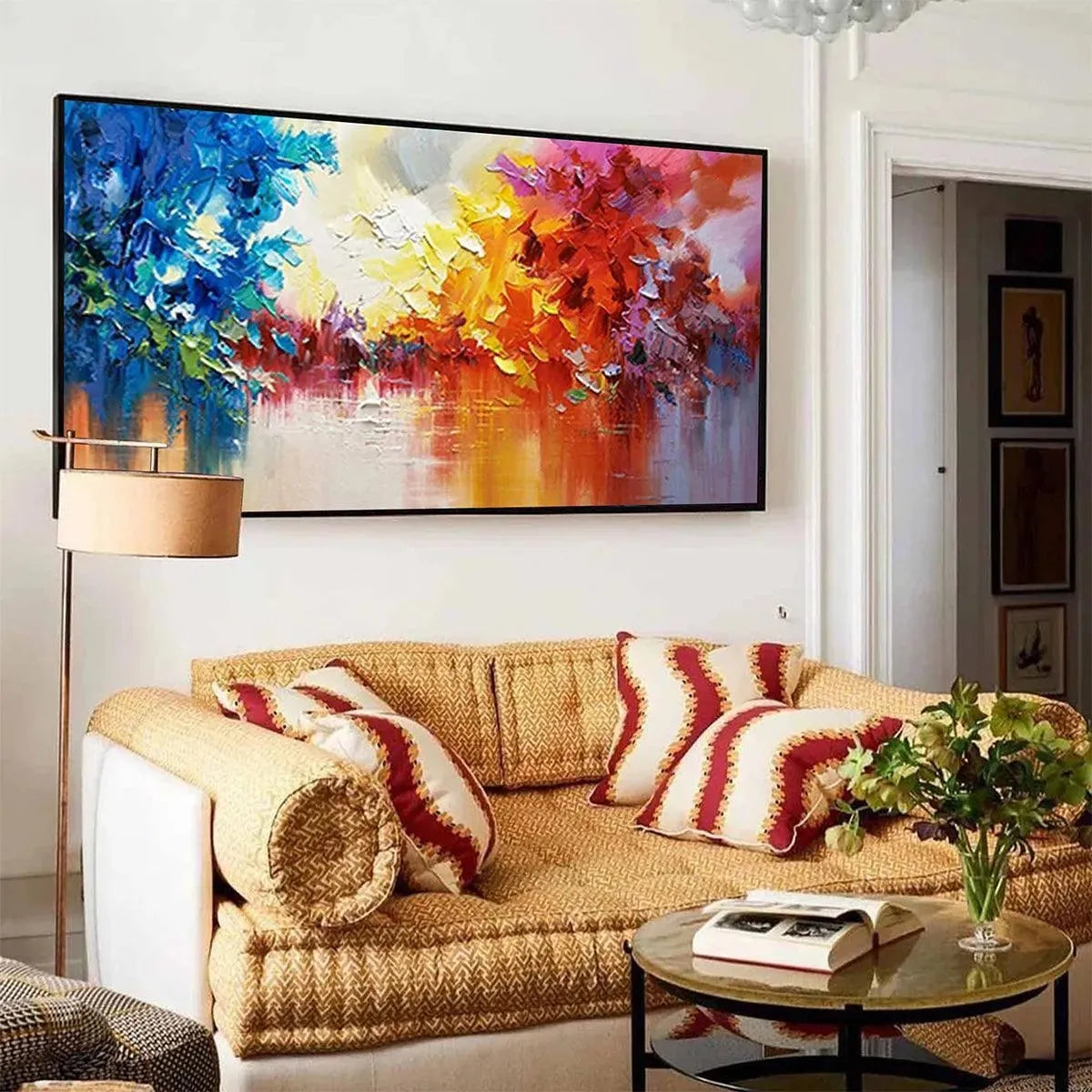 COLORFUL REFLECTIONS: Textured Abstract Landscape Painting - Image 8
