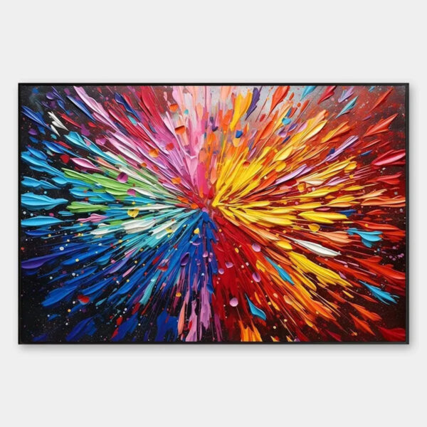 COLOR EXPLOSION: Textured Impasto Abstract Painting in Rainbow Colors