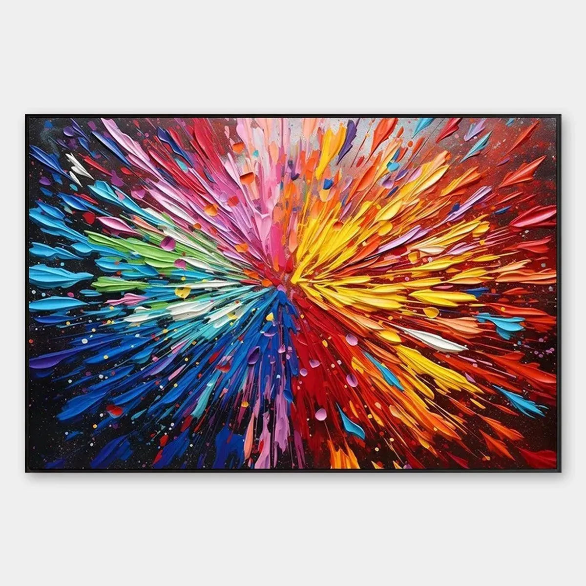 COLOR EXPLOSION: Textured Impasto Abstract Painting in Rainbow Colors