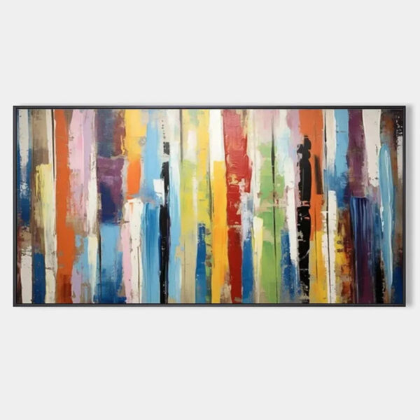COLOR HARMONY: Abstract Painting with Colorful Vertical Stripes