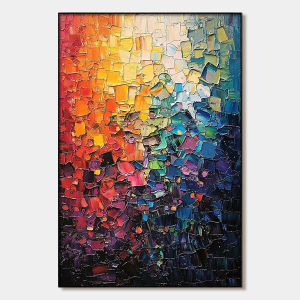 COLOR SYMPHONY: Textured Abstract Impasto Oil Painting