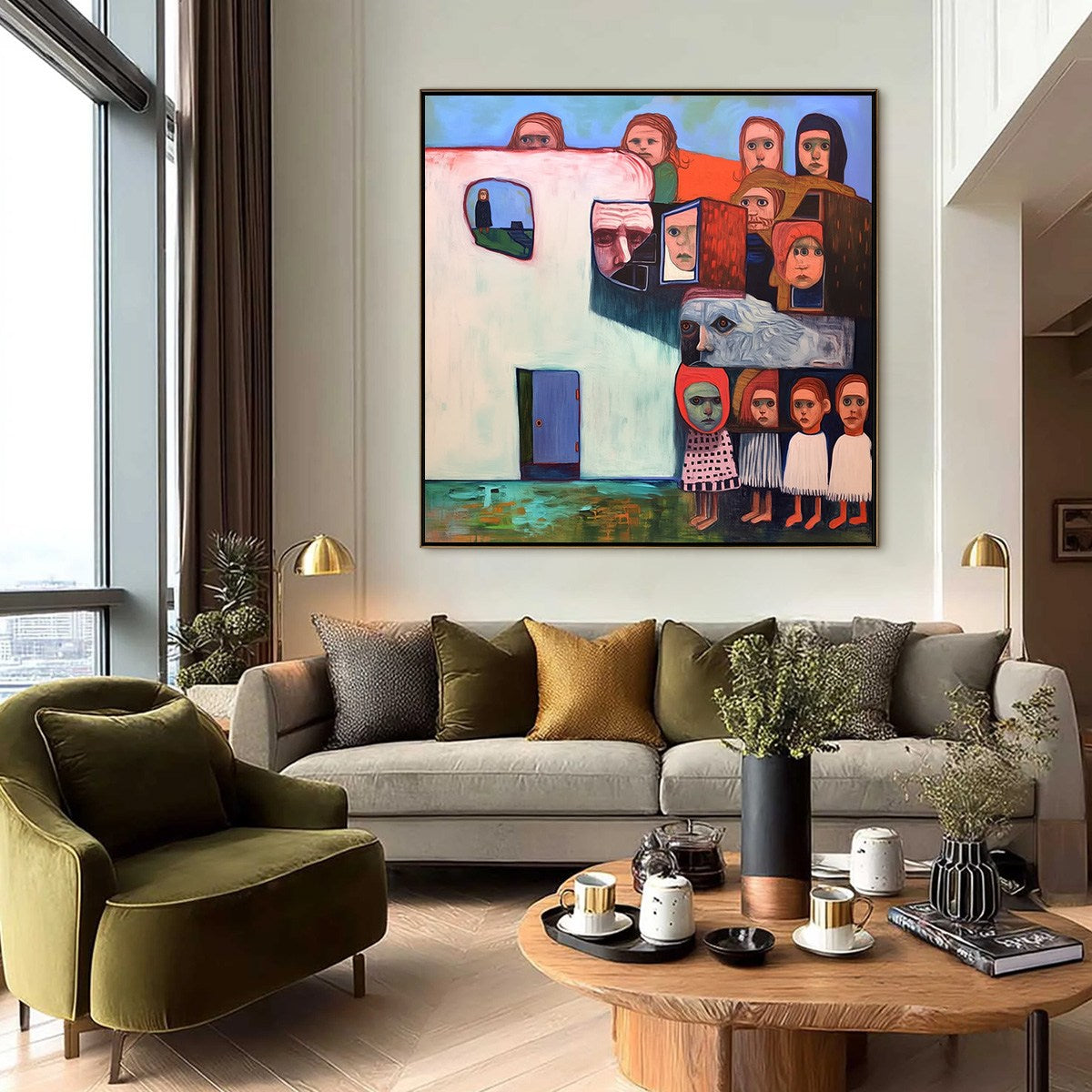 COMMUNITY OF SOULS: Colorful Figurative Portrait Painting - Image 2