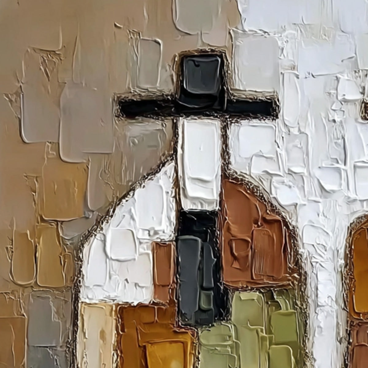 COMPANIONS: Textured Abstract Figurative Impasto Painting - Image 5