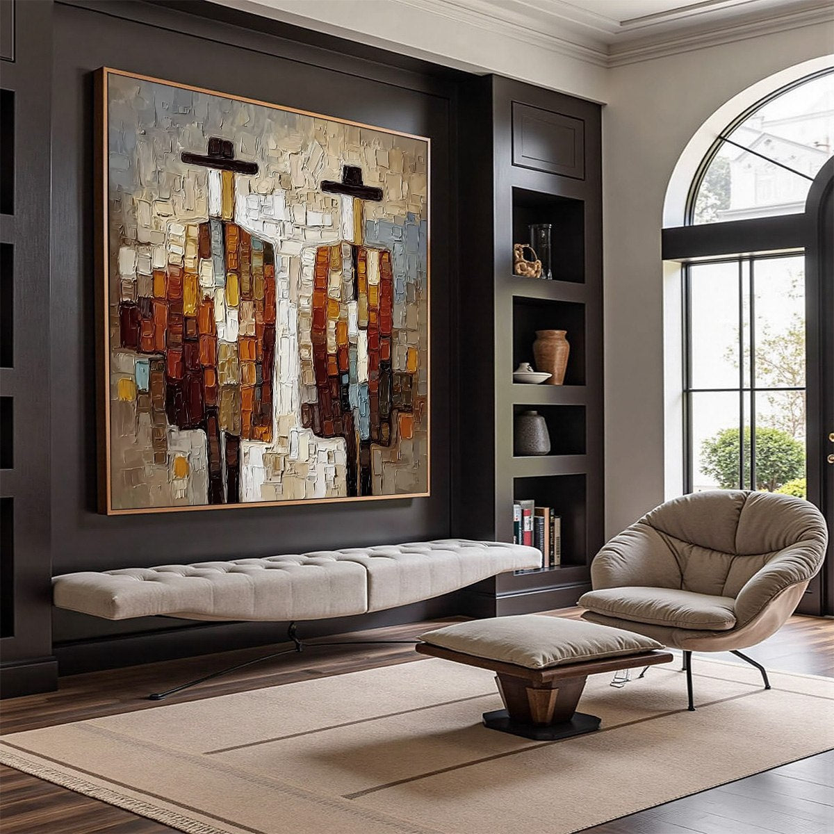 COMPANIONS: Textured Impasto Abstract Figurative Wall Art - Image 7