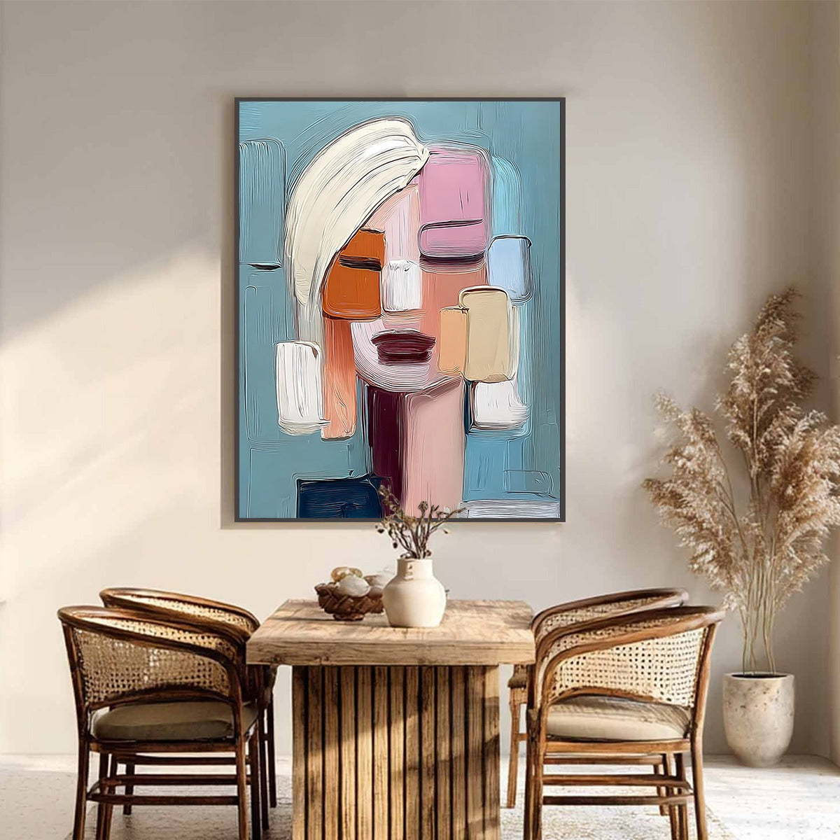COMPOSURE: Textured Abstract Figurative Oil Painting - Image 6