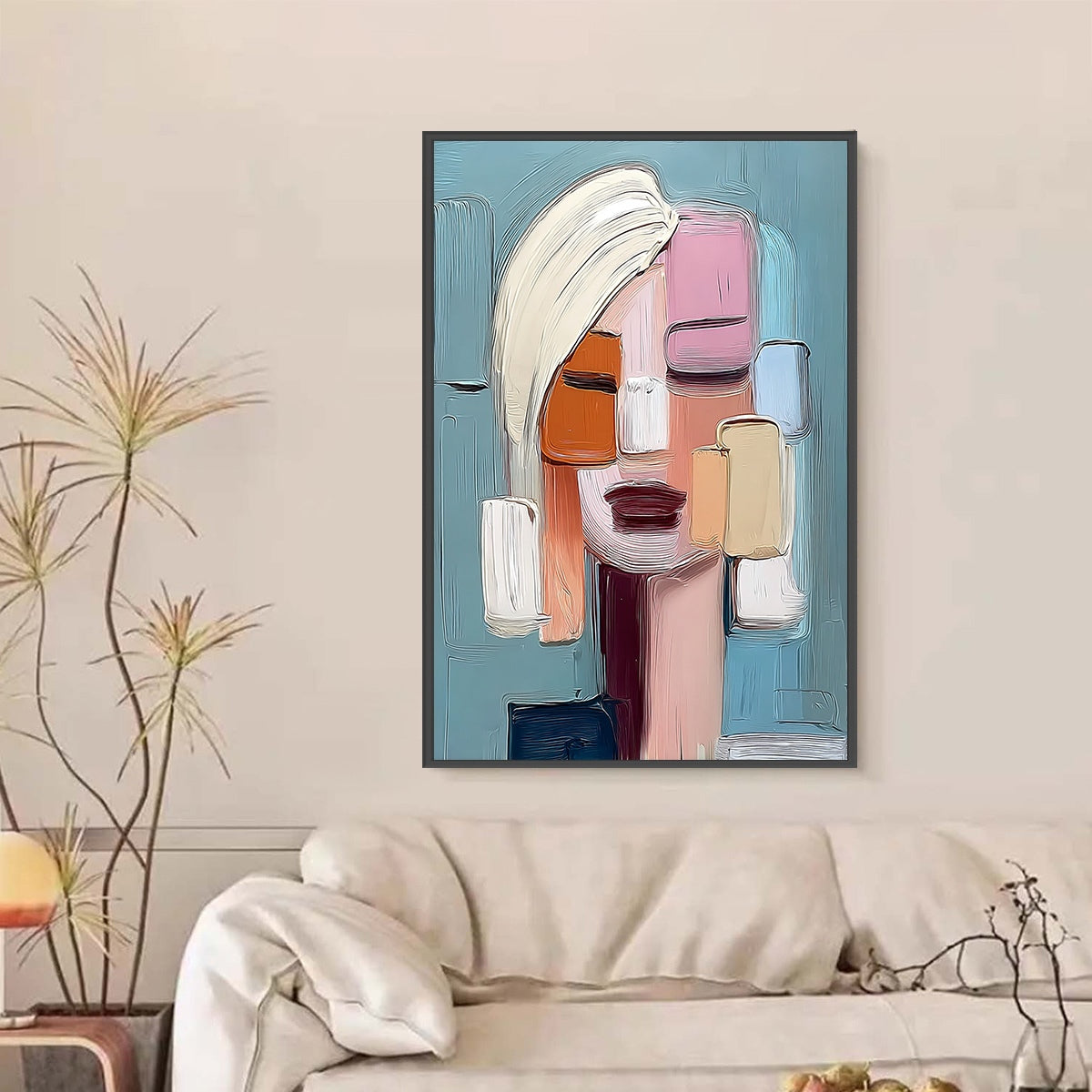 COMPOSURE: Textured Abstract Figurative Oil Painting - Image 2